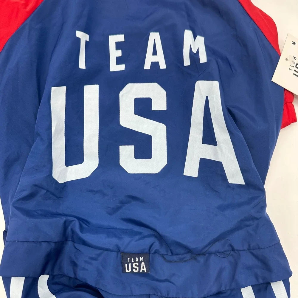 Team USA Olympics Dog Tracksuit Navy Red White Pet Outfit Size Medium NWT New